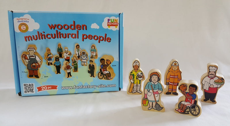 Fun Factory - Multicultural People Set (20 pieces) - Wooden World