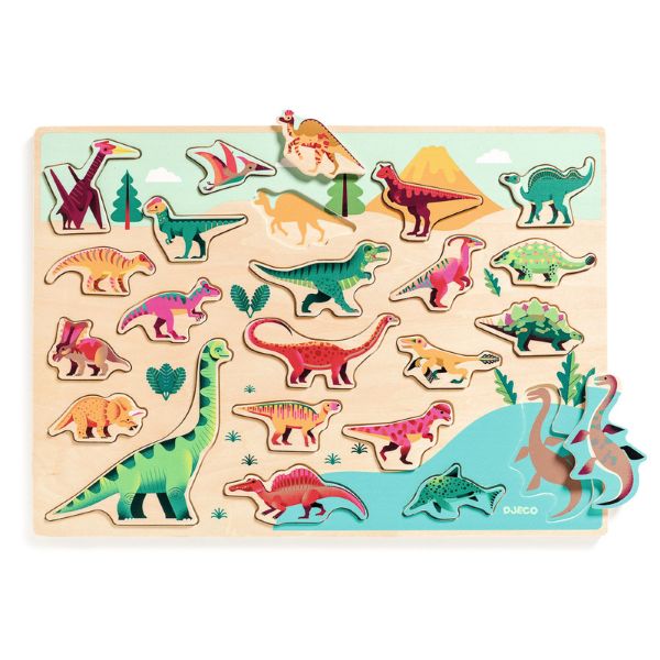 Djeco - Wooden Puzzle Dinosaur