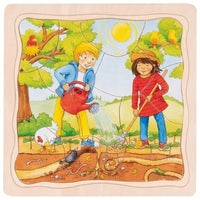 Thumbnail for wooden layer puzzle sunflower field