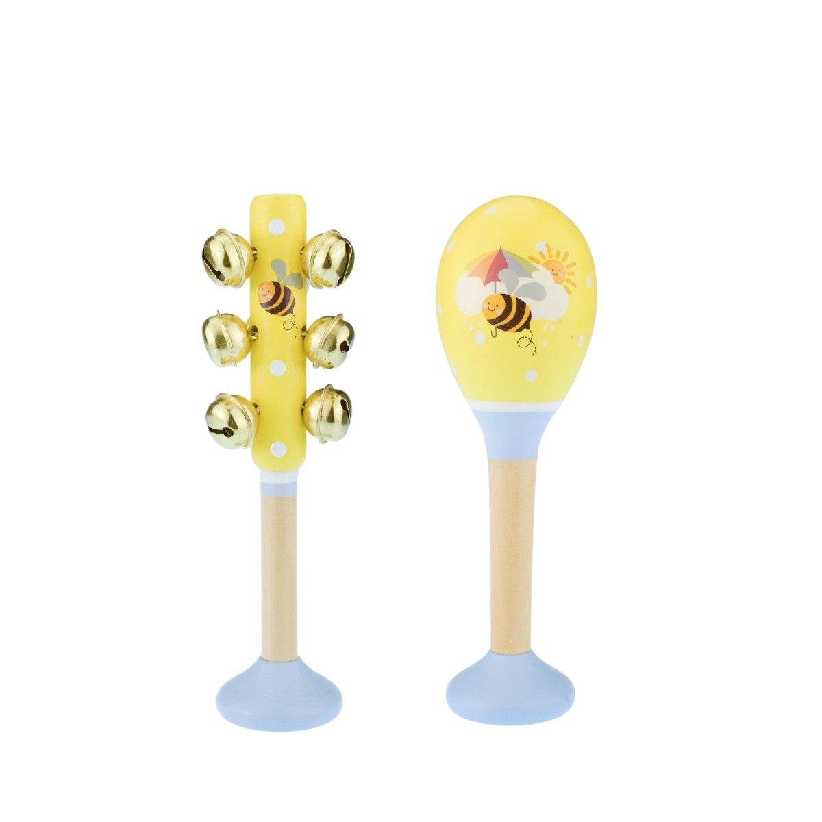KaperKidz - Bee Maraca & Bell Stick Set