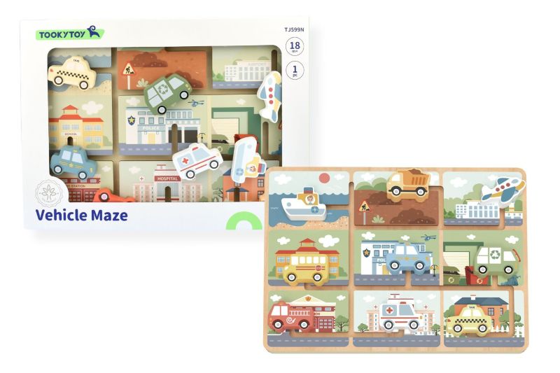 Tooky Toy - Traffic Maze Puzzle Board