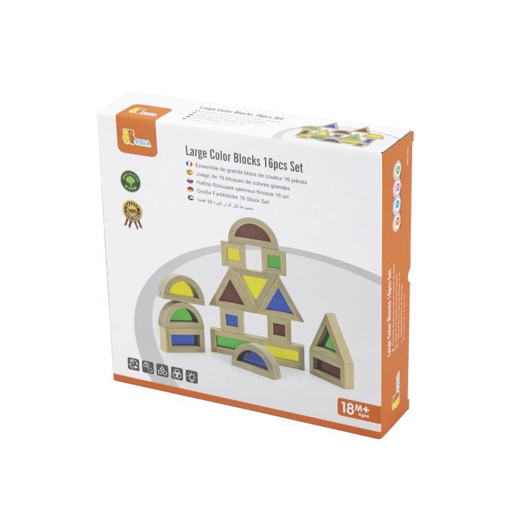 Viga Toys - Large Wooden Rainbow Blocks