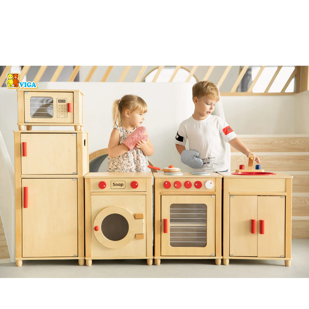 Viga Toys Wooden Kitchen Home Corner Set Wooden World