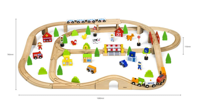 Viga Toys - Train Set (90 pieces)
