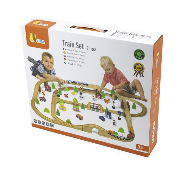 Viga Toys - Train Set (90 pieces)