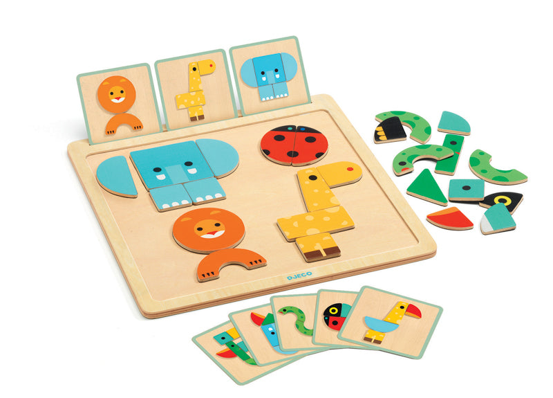 djeco wooden magnetic shapes board