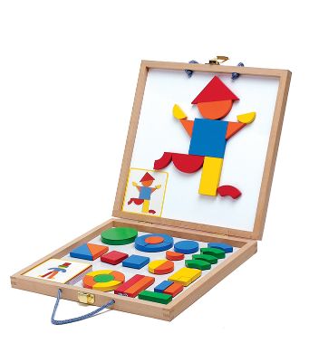 wooden magnetic shapes box