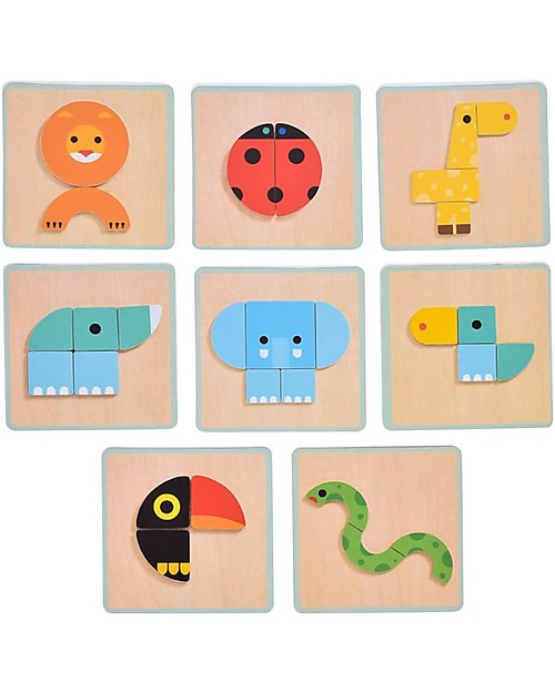 djeco wooden animal shapes board