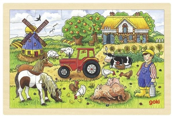 Goki - Wooden Puzzle Mr Miller's Farm