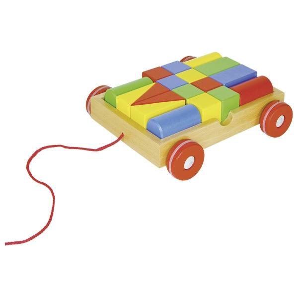 Goki - Pull along cart with building blocks