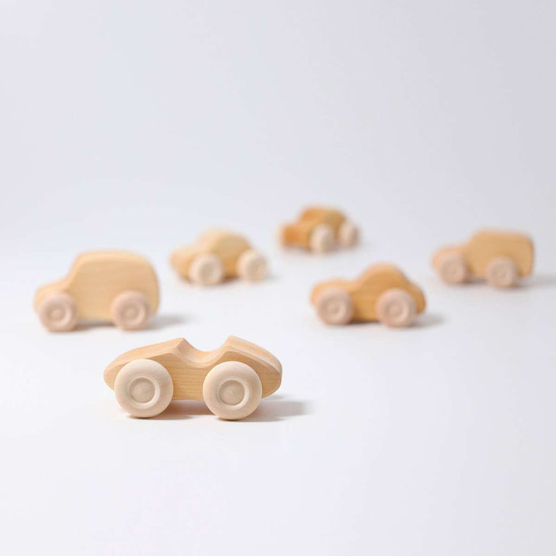 Grimm's - Wooden Cars Natural (set of 6)