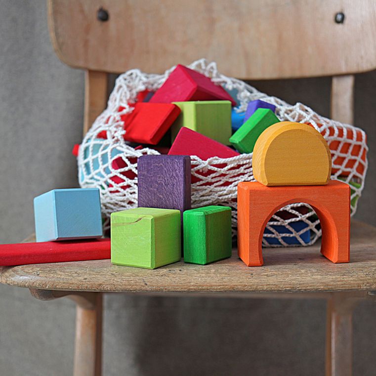 Grimm's - Coloured Geometric Blocks (60 pieces)