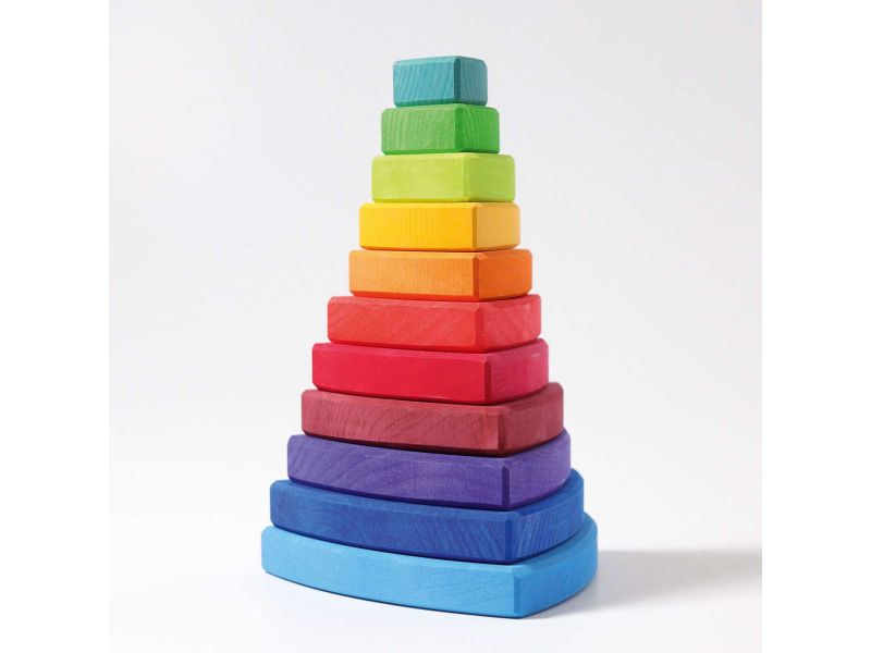 Stack Tower Triangle Grimm's - Stacking Tower Triangular - Wooden World