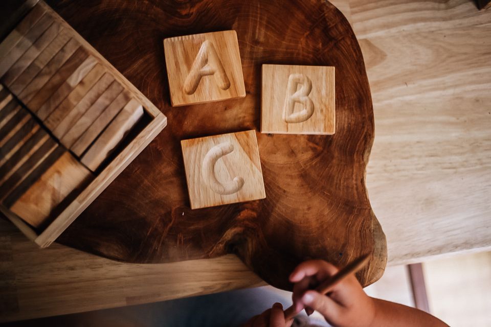 QToys - Spelling and Writing Tiles (Capital Letters) - Wooden World