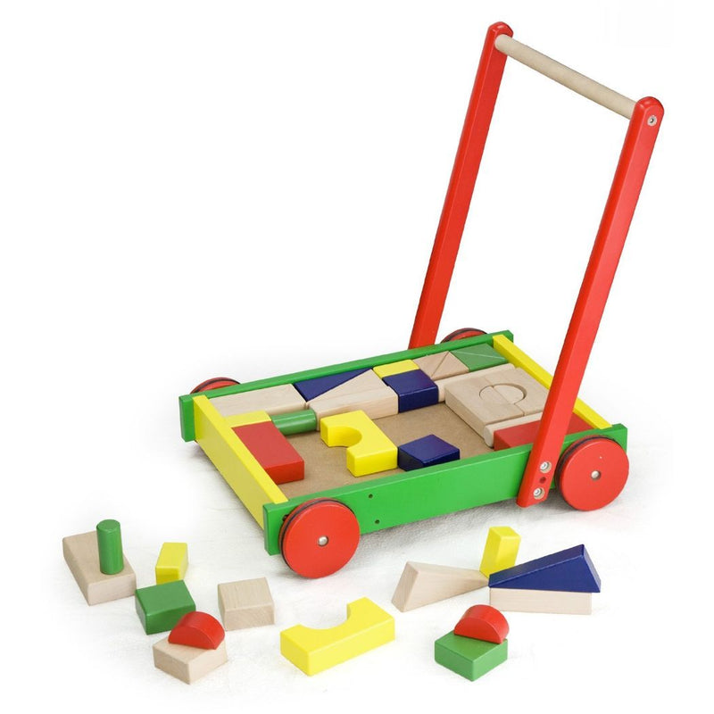 Viga Toys Wooden Walker with Blocks Wooden World