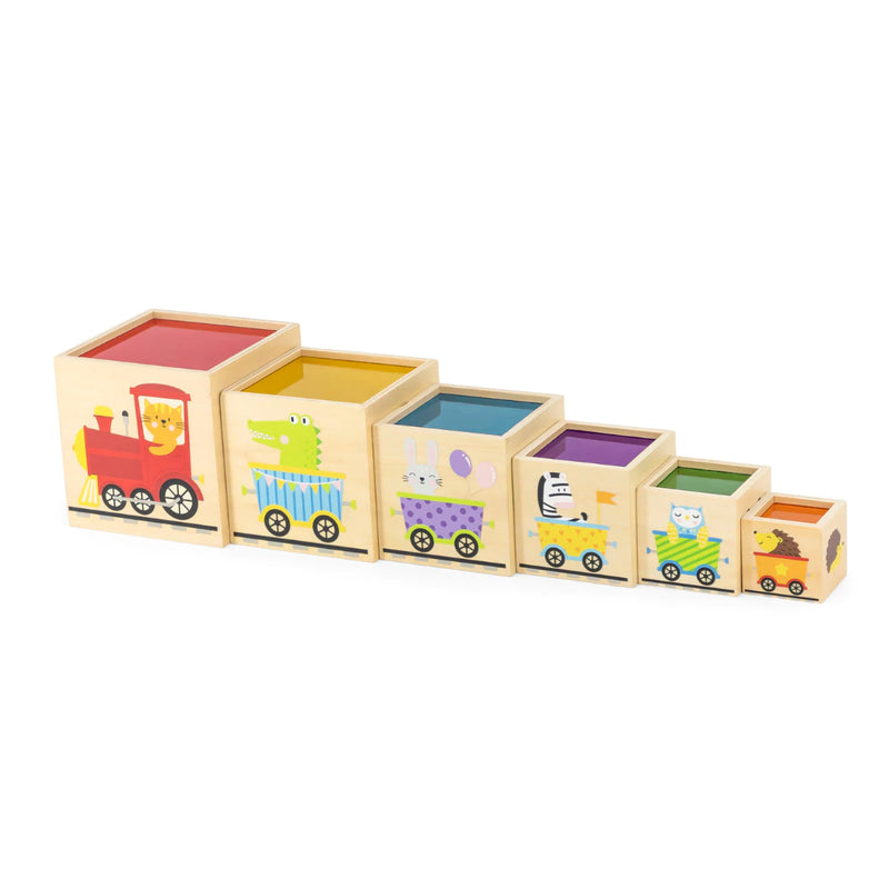 Viga Toys - Nesting & Stacking Cubes with Rainbow Window