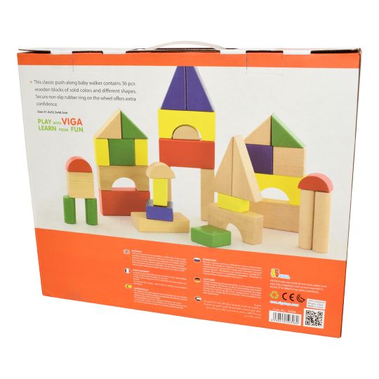 Viga Toys Wooden Walker with Blocks Wooden World