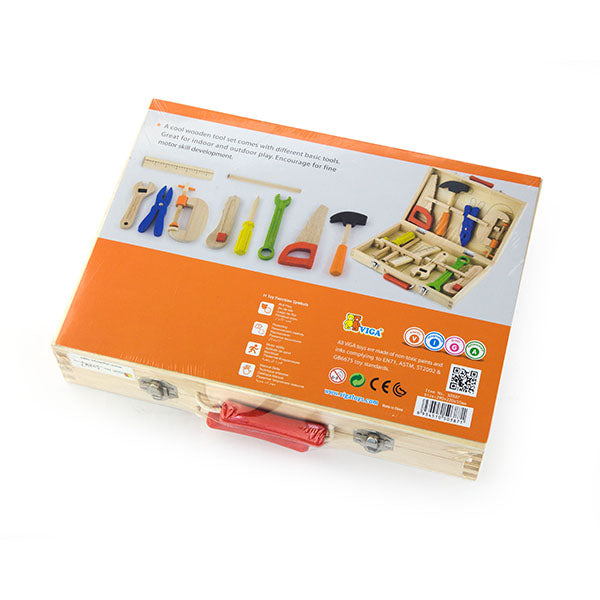 Viga Toys - Wooden Tool Box (10 pieces)