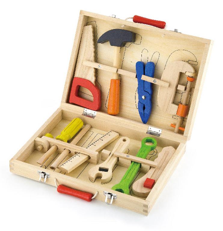 Viga Toys Wooden Tool Box (10 pieces) Wooden World